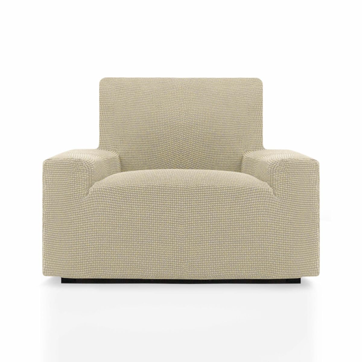 Housse de canapé 1 place respirante élastique beige pour fauteuil 70-110cm