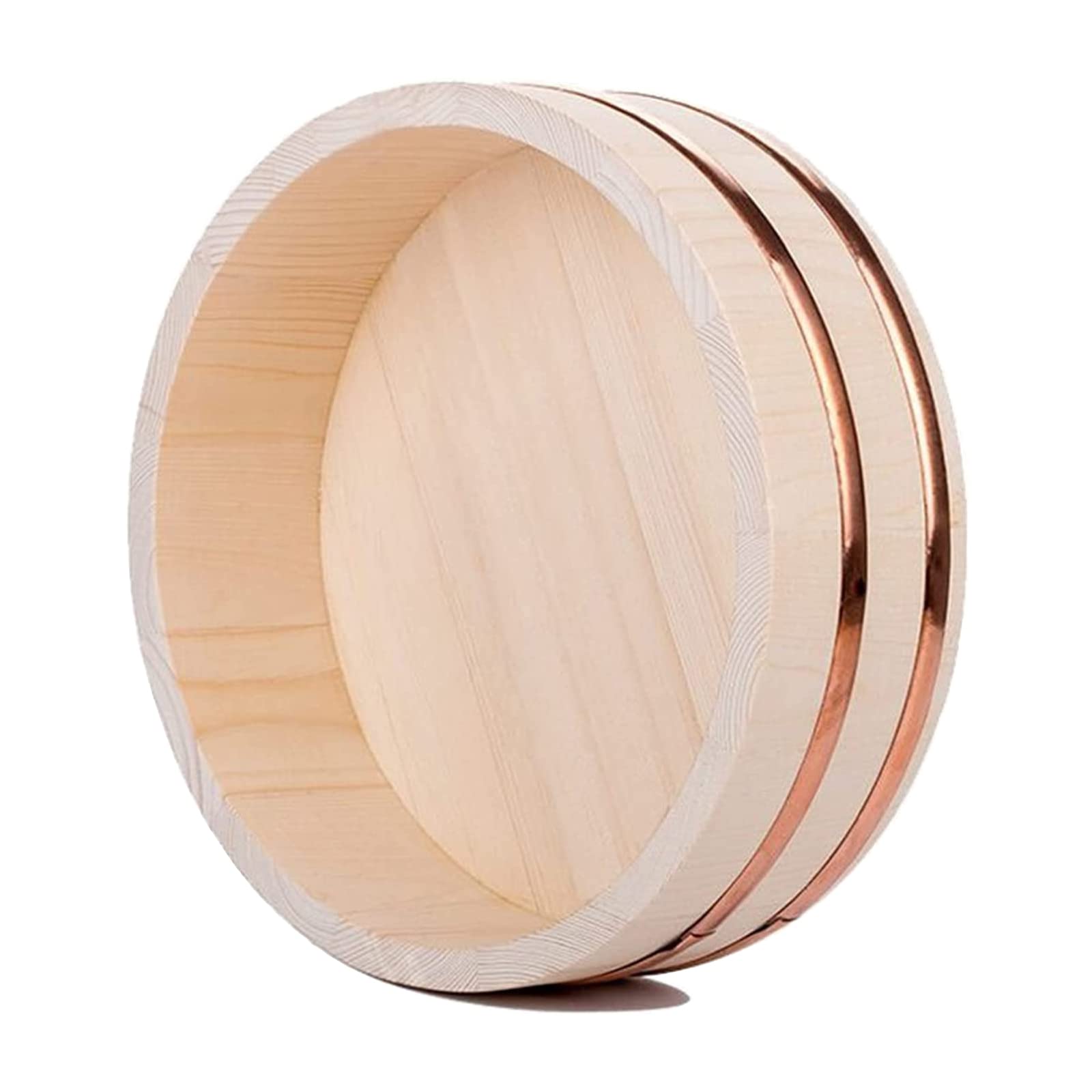 Adima Japońska drewniana miska do sushi ryżu Hangiri Sushi Oke miska do mieszania ryżu do restauracji sushi Oke biała sosna dom kuchnia beczka na ryż (12 rozmiarów), 27 x 7,5 cm