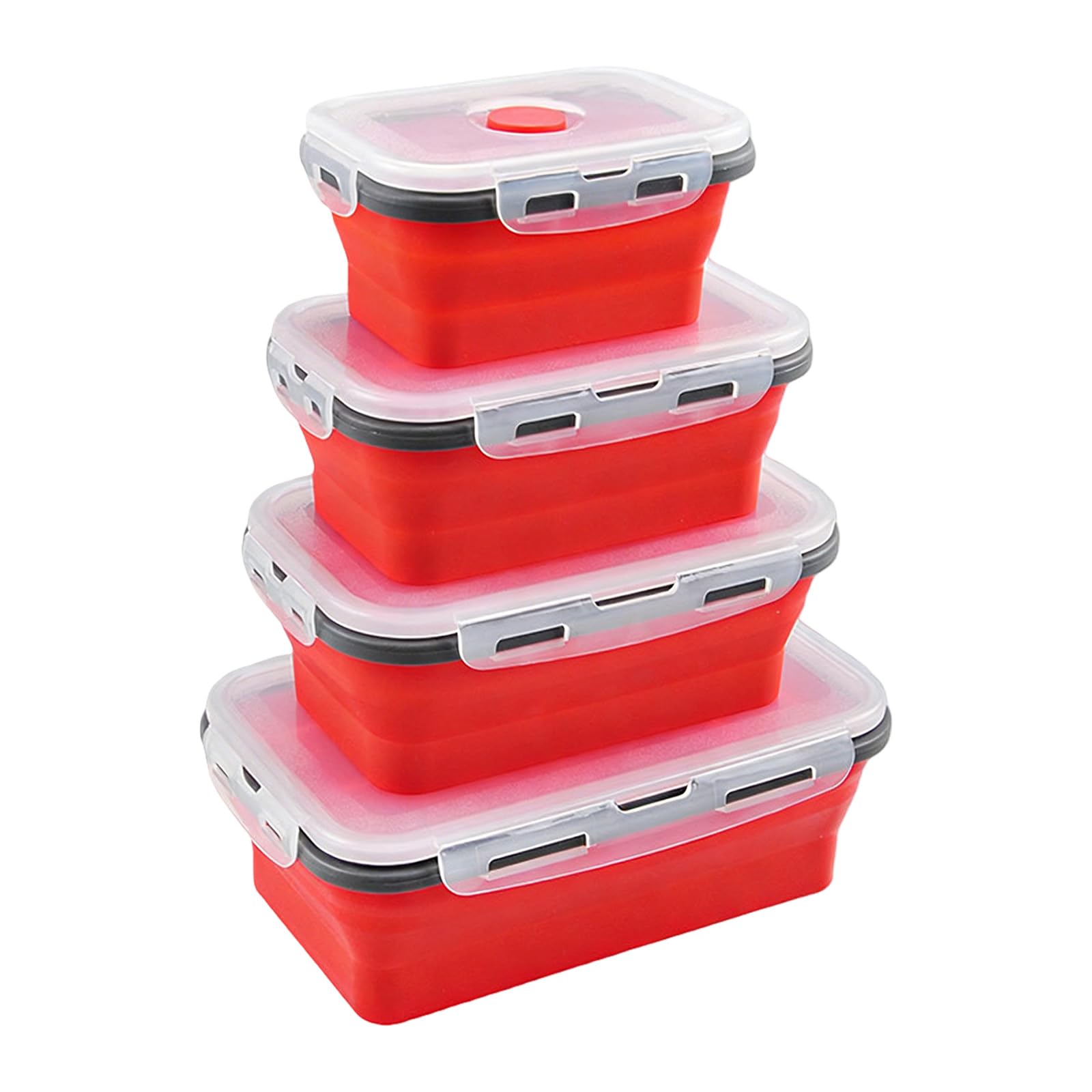 jiingekk Folding Bentos Box Set Spills Proof Easy Cleaning Quick Drying Great for Commuters Students Busy Lifestyles Presentation Bentos Box Set