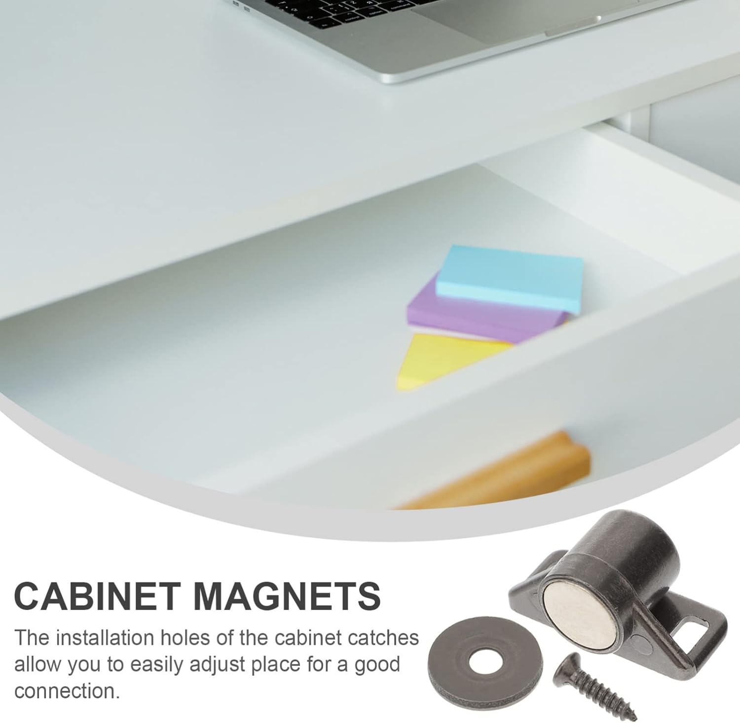 4Pcs Magnetic Cabinet Door Catches Heavy Duty Drawer Push Catch for Closet Wardrobes Cupboard Furniture Doors Latch (Color : Black, Size : 3.5X1.9X1.8CM)