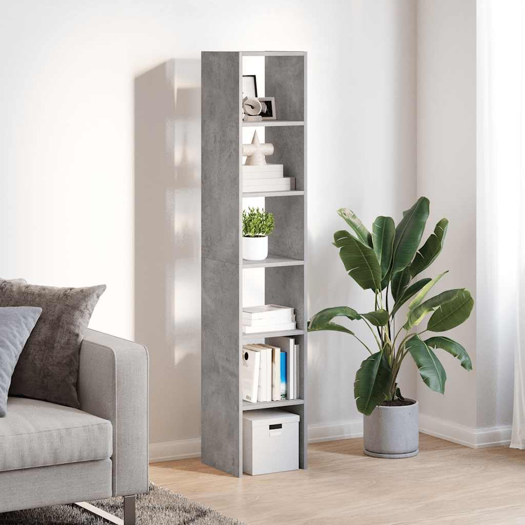 Set di 2 librerie impilabili, grigio cemento, 30 x 30 x 80 cm, in