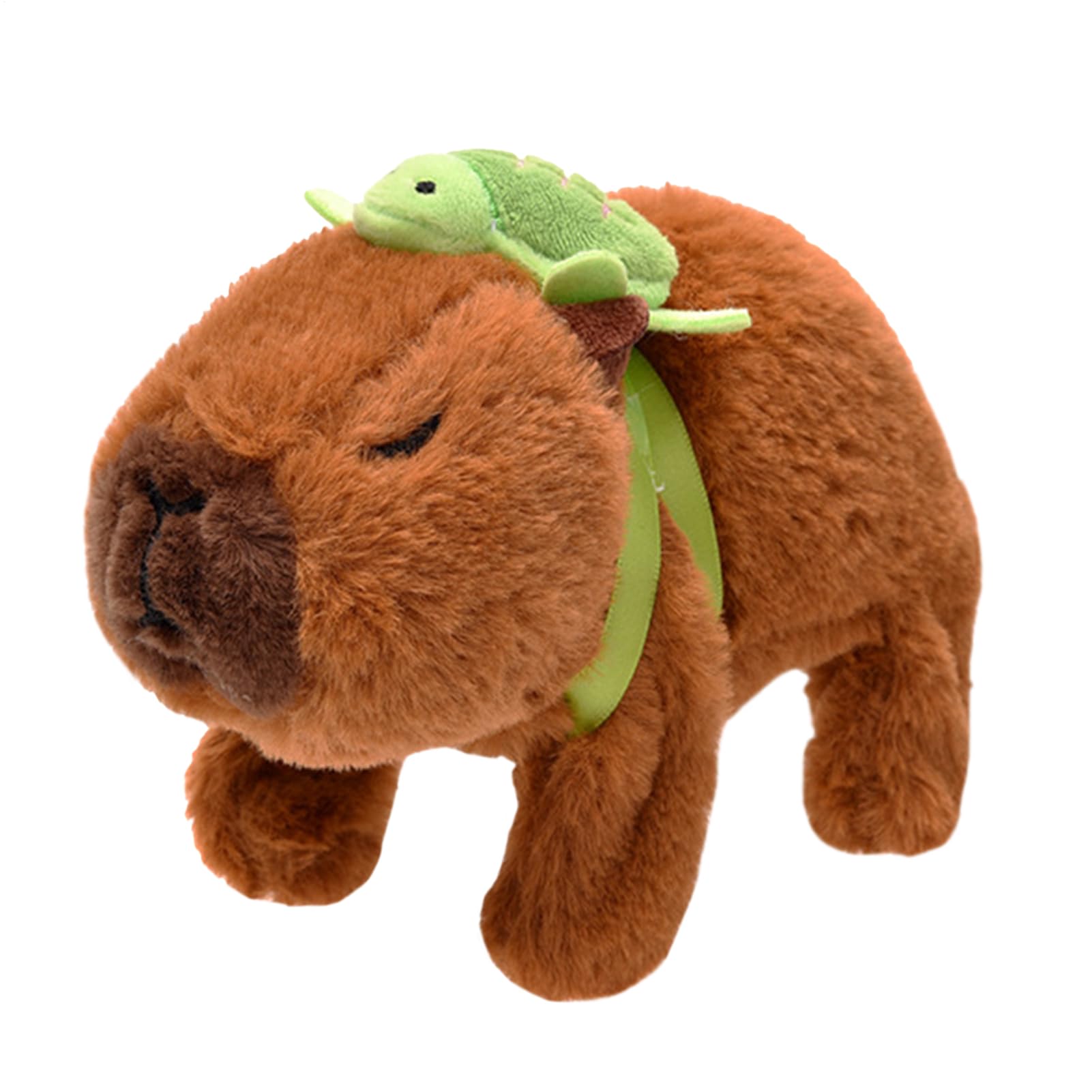 Capybara Plush – Electric Walking Animal Toy, Soft Stuffed Interactive Doll, Musical Light Up Feature Turtle Backpack | Automatic Moving Action Cute Design for Birthday Gift Party Surprise Boys Girls