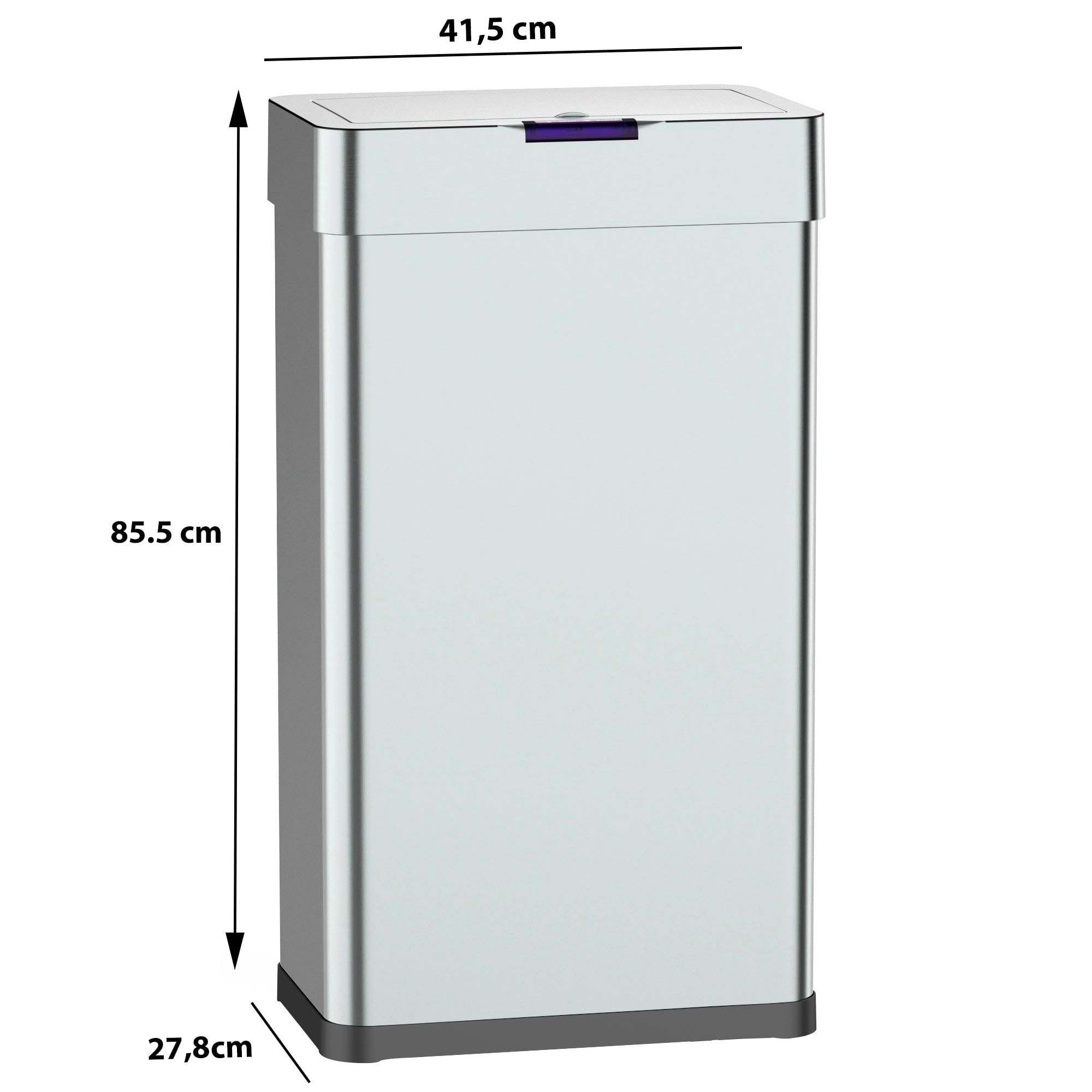 KITCHEN MOVE DAYTONA - Papelera de cocina automática de diseño de 90 L, acero inoxidable con flejado