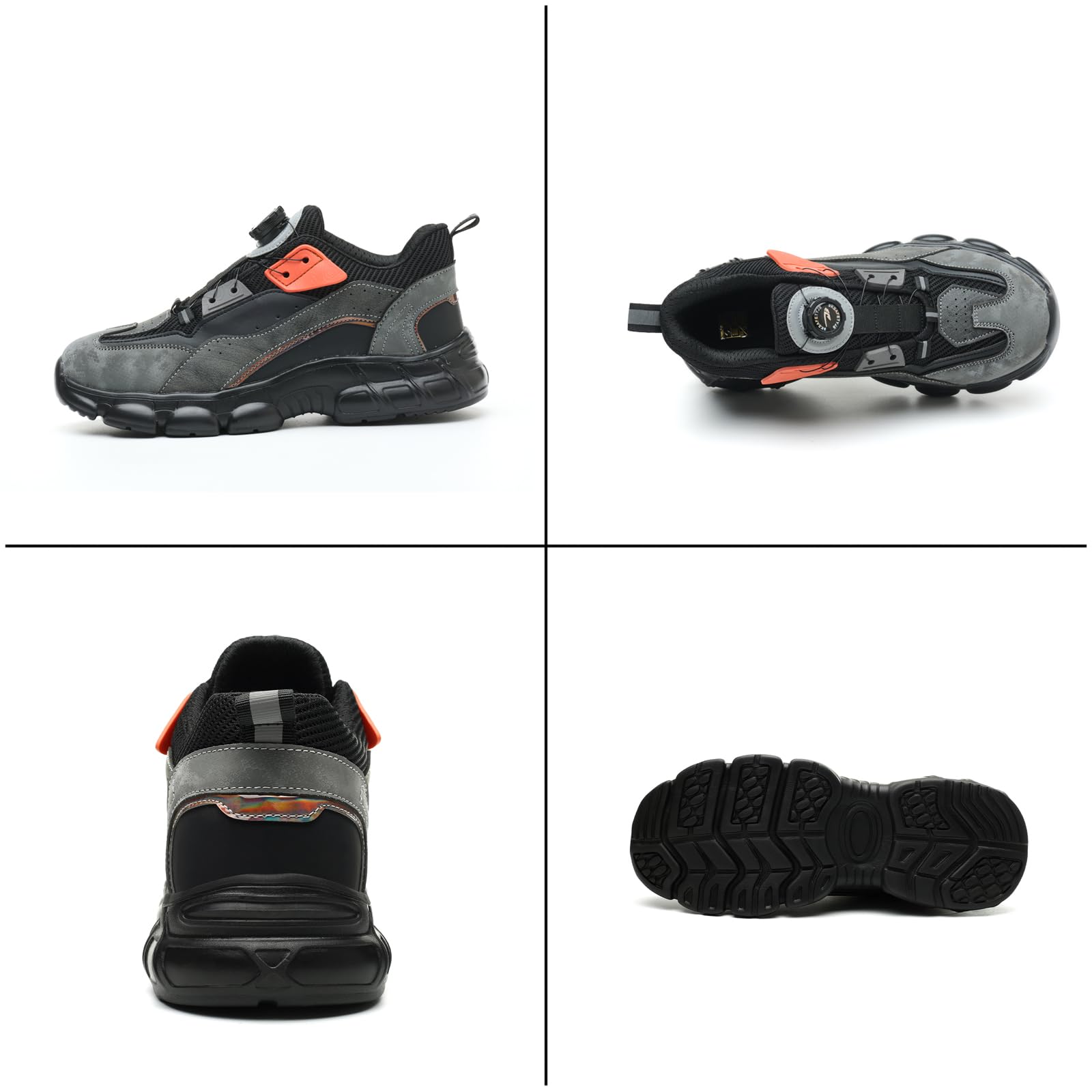 SmoothPace Scarpe Antinfortunistiche Uomo Donna Leggere Comode Traspiranti Scarpe Antinfortunistica Antiscivolo Ammortizzazione Sicurezza con Punta in Acciaio da Lavoro 37-46EU