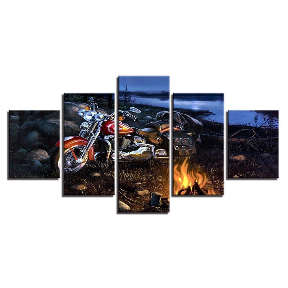 Peinture moderne feu moto HD tableau décoratif au pistolet salon
