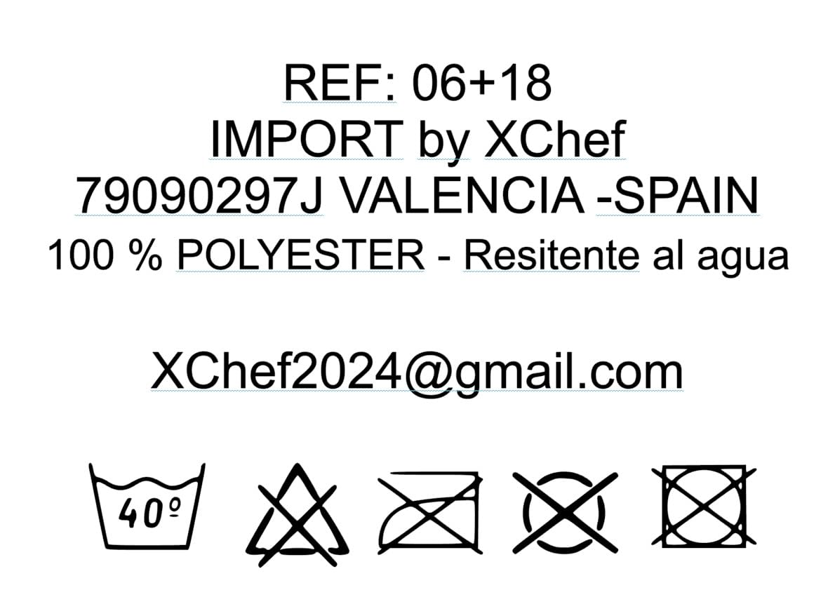 XChef Delantal cocina hombre mujer –Pack 2 unidades. Mandil Camarero. 2 bolsillos, Antihumedad. Ajustable al cuello con 3 corchetes, sin necesidad de plancha