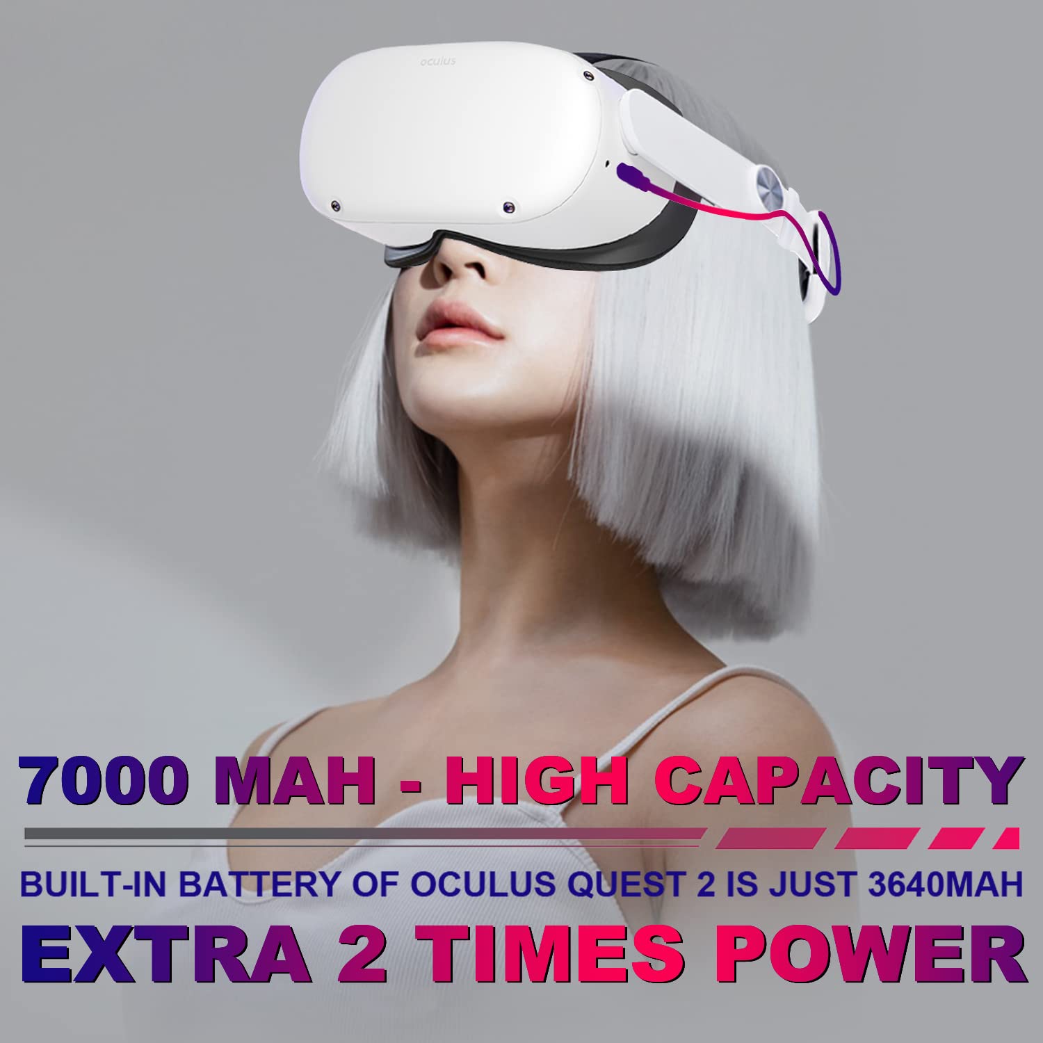Amazon | Oculus Quest 2アクセサリー用7000mAhバッテリーパック付き