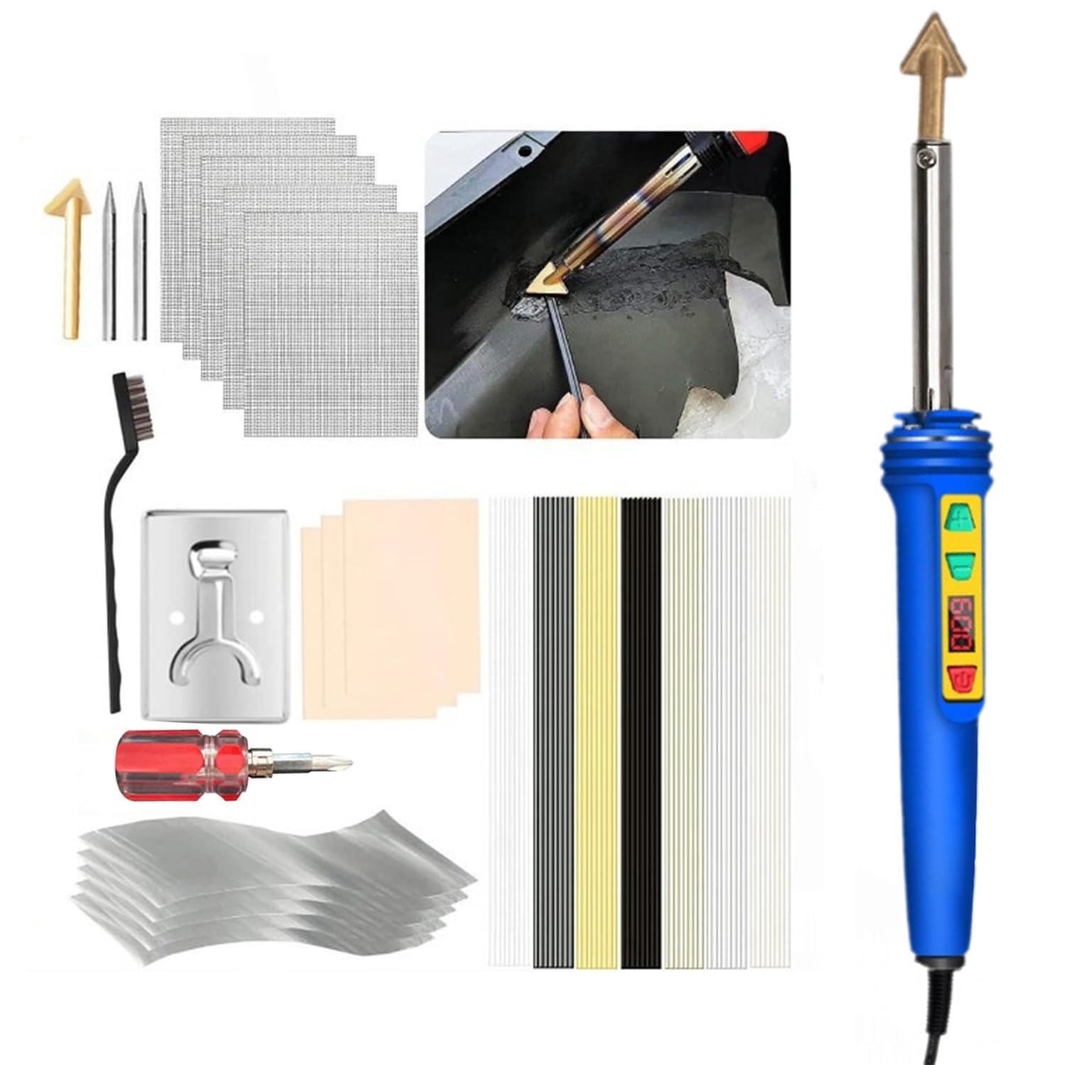 Serplex® 120W Plastic Welder Plastic Welding Kit with 56pcs Rods, Car Bumper Repair Kit, 200-600°C Temperature Adjustable Soldering Iron Gun Plastic Repair Kit for Car Bumper, Kayak Repair (B0CYT6FNMT) Amazon Price History, Amazon Price Tracker