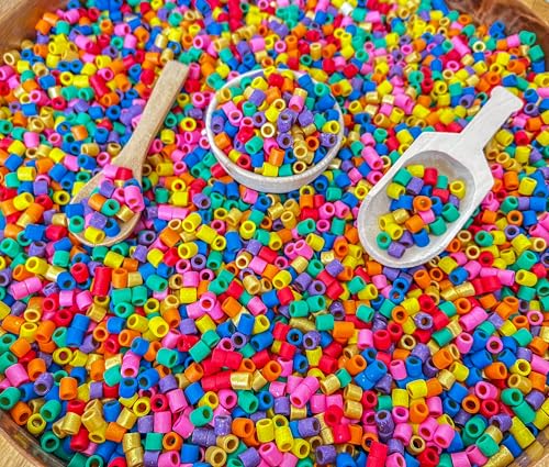 Image of 2 Cups of Rainbow Ditalini Pasta Sensory Bin Filler For Sensory Table
