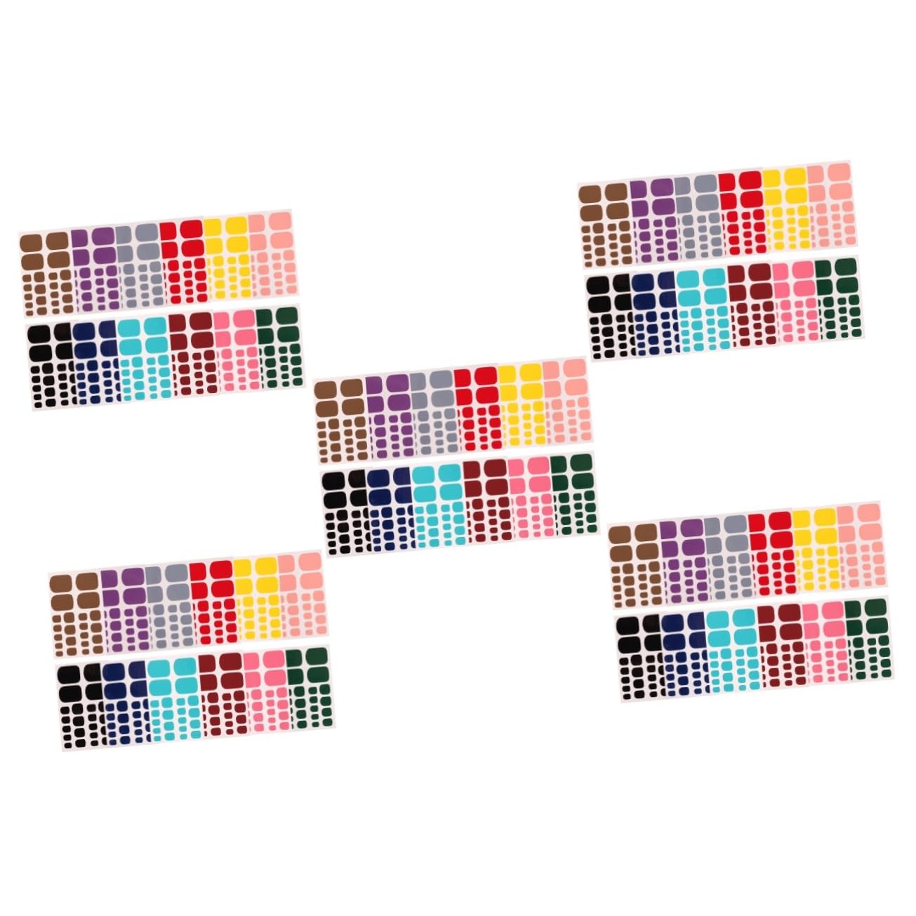 WOONEKY 5 Set Di Strisce Per Unghie Adesivi Per Unghie Dei Piedi Forniture Artistiche Complete Per La Casa 12 Fogli * 5