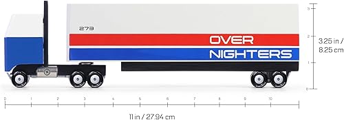 Miniatura 2 de CANDYCAR Colección de madera fundido a presión  Overnighters Semi camión, auto de juguete de madera de haya hecho a mano de primera calidad
