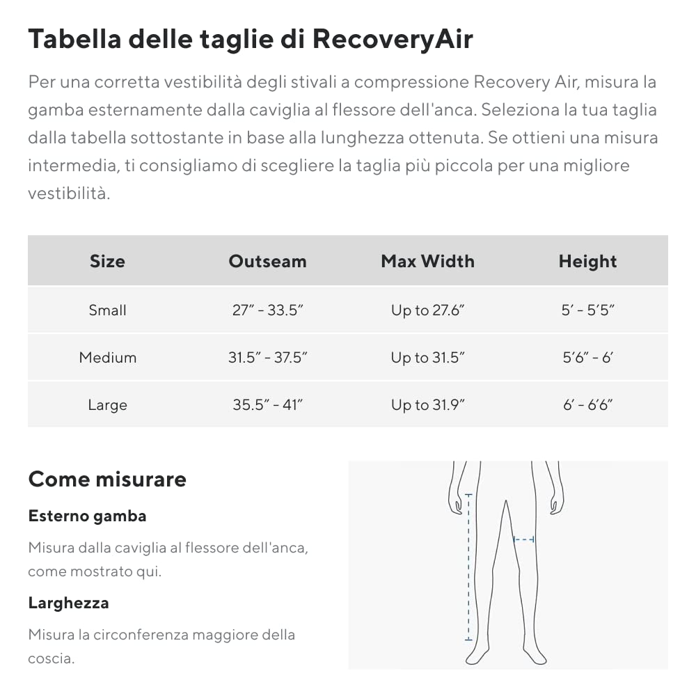 Therabody RecoveryAir JetBoots - Stivali da massaggio ad aria a compressione sequenziale per piedi e gambe per la circolazione e il recupero atletico (Small)