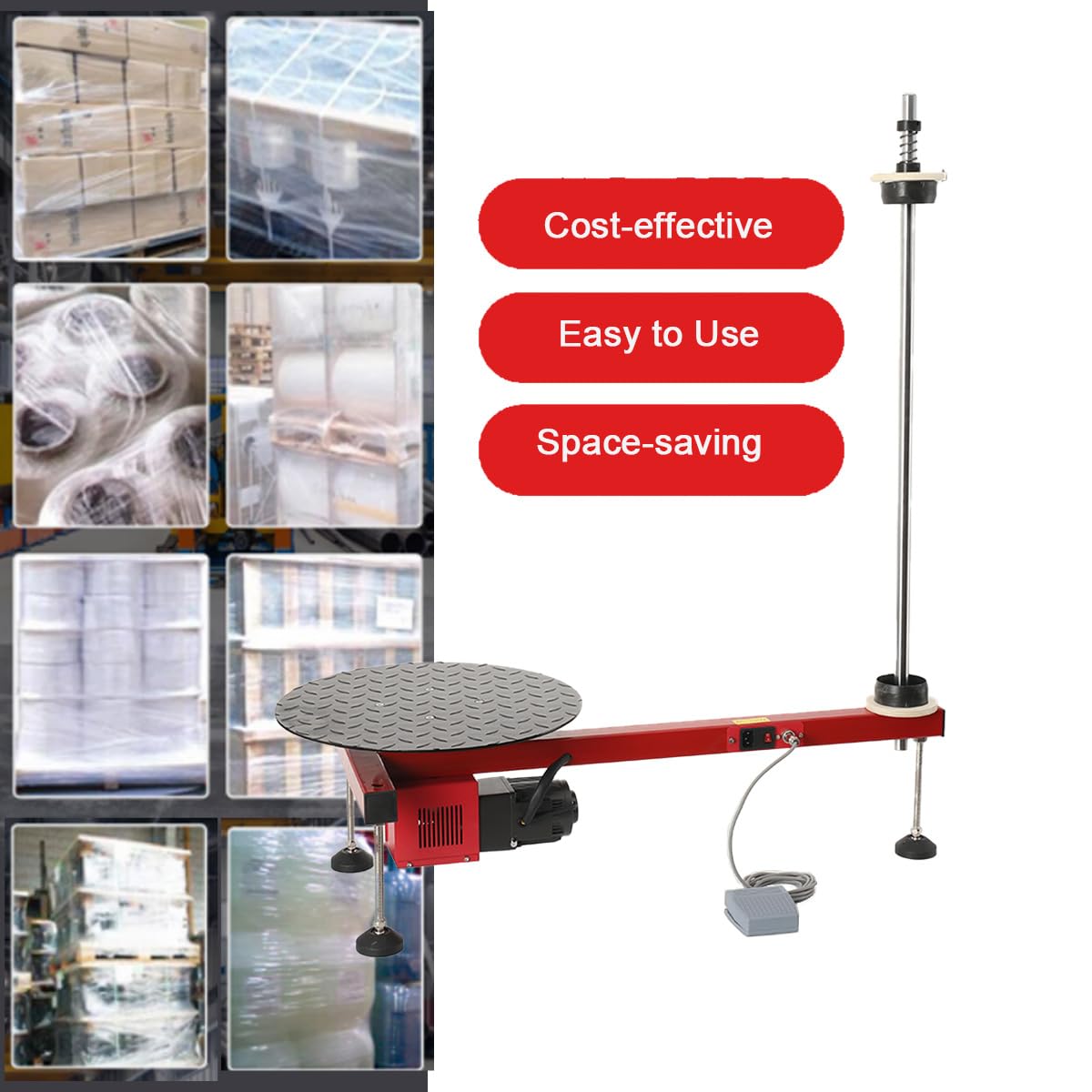Elektrische Stretchfolien Verpackungsmaschine Stretchfolienspender Wickelfolienballenpresse Stretchwickelmaschine, Stretch Wrap Dispenser Pallet Stretch Film Wrap Machine