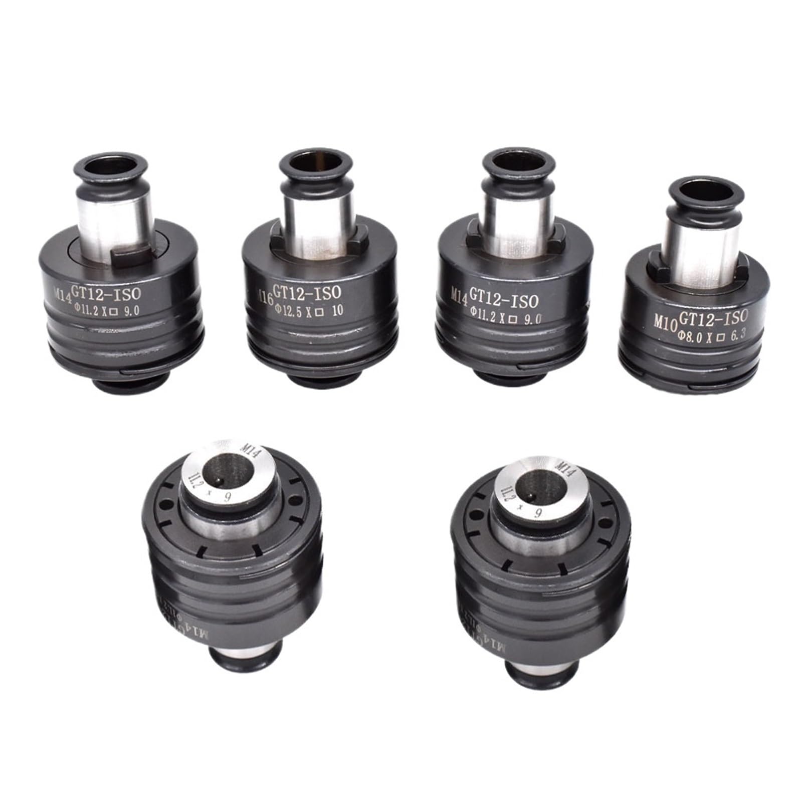 Spannzangensatz GT12 19 mm ISO/DIN/JIS M3-M12 Satz Gewindeschneidzangenfutter Pneumatische Gewindeschneidmaschinenfutter Überlastschutz(DIN 6PCS)
