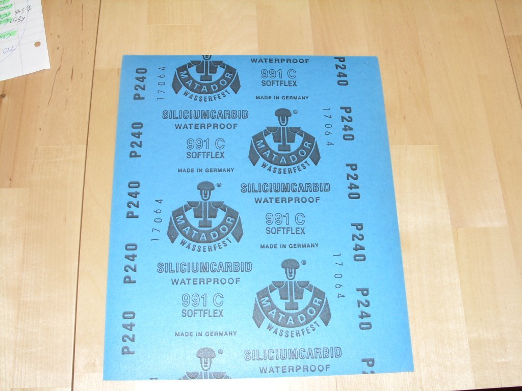 Starcke Matador Wet and dry sandpaper. C Weight 1 pack of 10 sheets P240