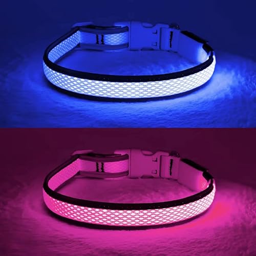 Miniatura 8 de YFbrite Collar de perro iluminado, collar de perro LED recargable, collar de perro intermitente, collar reflectante ajustable de seguridad que