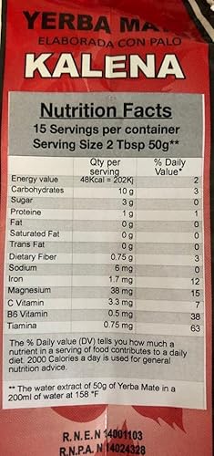 Miniatura 2 de KALENA Yerba Mate - Té agroecológico – 1.1 libras / 500 g / 17.6 oz té de desintoxicación agroecológica – Hoja suelta de yerba mate – Té Hi Caf – Té
