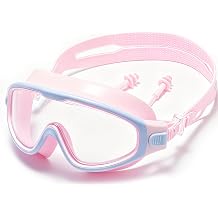 Swim Goggles for Kids 6-12, Wide View Anti-Fog UV Protection No Leaking,Boys Girls Youth Swimming Goggles