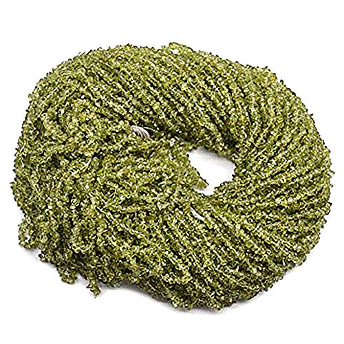 GemmartUSA Natural Green Peridot Beads Chips Freefoam Accessories Rough Gravel Semi Precious Bulk Wholesale Gemstone for Jewelry Making 1 Piece 34' Strand (CHPD-70001)