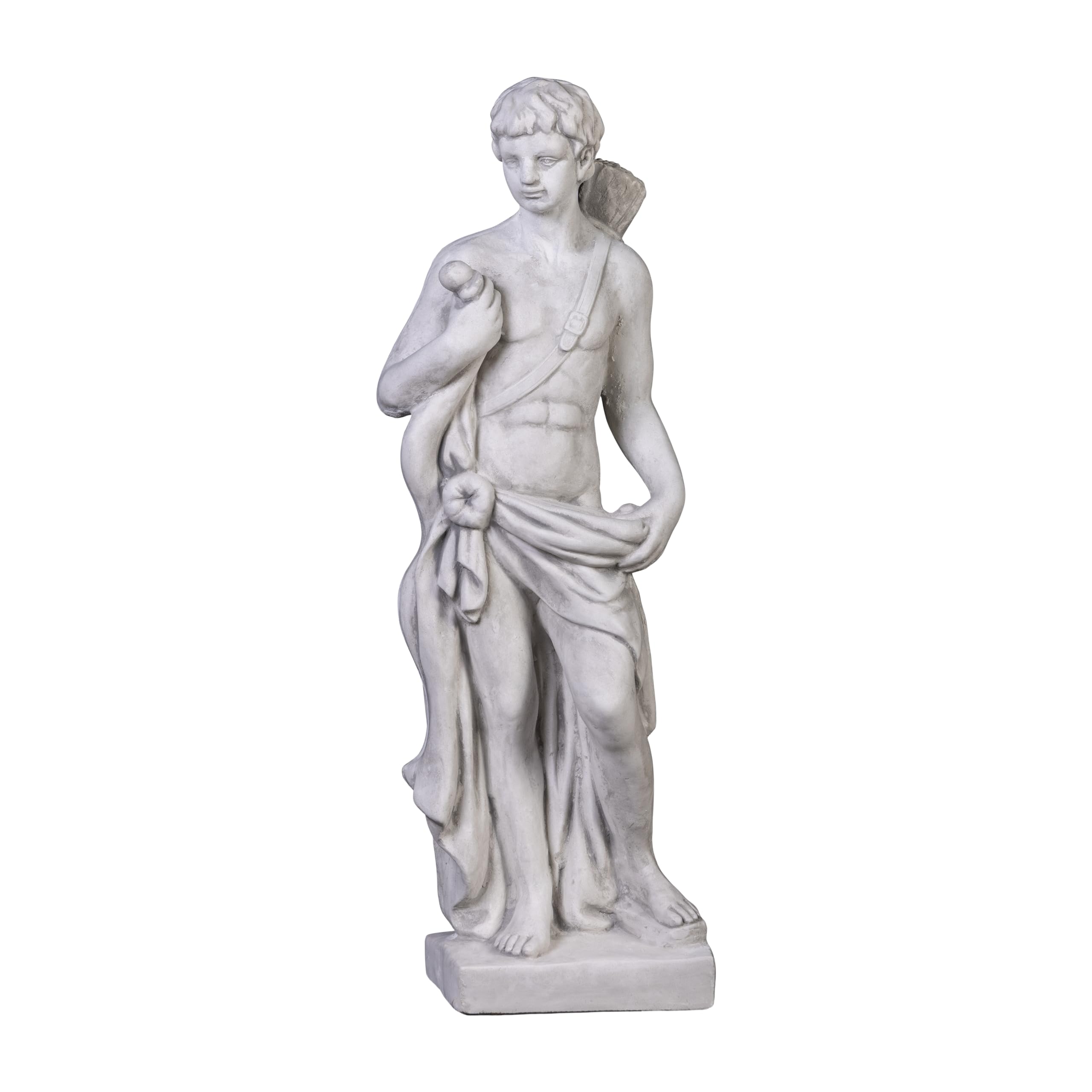 gartendekoparadies.de Statue des Jägers Orion, Steinfigur aus Steinguss, H. 85 cm, 36 kg, Grau, Frostsicher für Außenbereich
