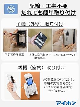 アイホン　ワイヤレス親機 Amazon.co.jp: アイホン ドアホン インターホン ワイヤレス 子機