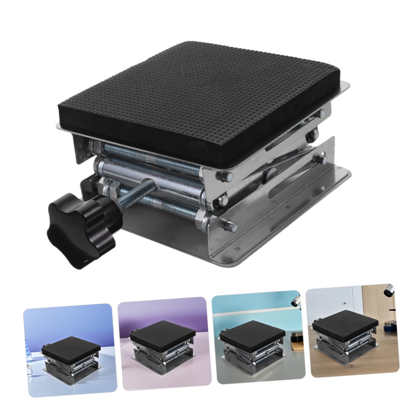 iplusmile 15kg Mesa Elevadora de Laboratorio de Acero Inoxidable Plataforma Ajustable de Gato Elevador de Tijera Rango de Capacidad para Uso Laboratorio