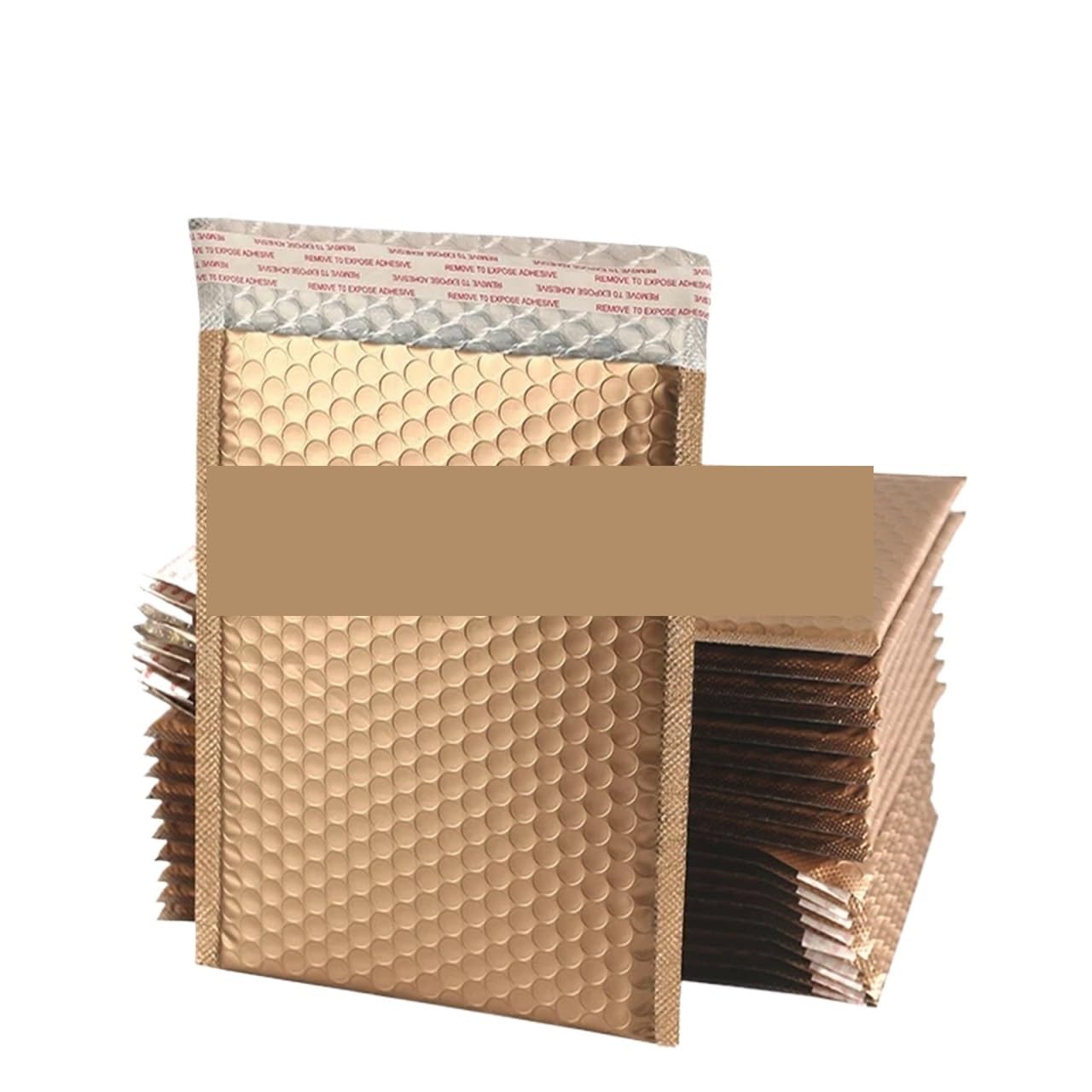 Self Sealing Bubble Cushion 30Pcs Holographic Bubble Mailer Mailing Envelope Thicken Protection Waterproof Padded Envelopes Pack Bag For Shipping(Matte gold,13 * 15cm)
