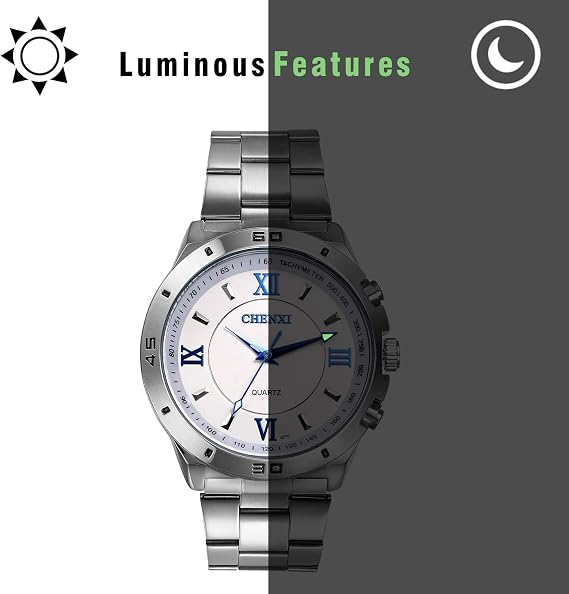JEWELRYWE Men's Wristwatch, Popular, Waterproof, Japanese Quartz, Analog, Stainless Steel Strap, 3 ATM Waterproof, Stylish, Business, Casual, Fashion, Men's Accessories, Family, Friends, Boyfriend,