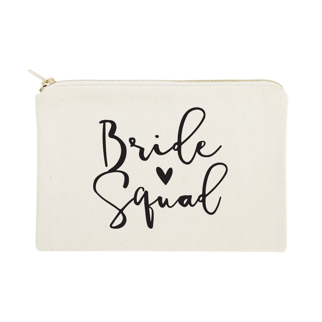 The Cotton & Canvas Co. Bride Squad Wedding Cosmetic Bag, Bridal Party Gift and Travel Make Up Pouch