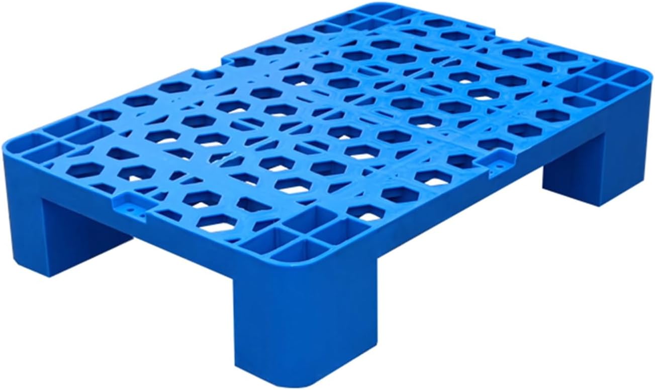 Plastic Pallets, Nestable Industrial Shipping Platform, Waterproof Storage Grid Pad Tray for Warehouses Factory Workshop, Easy to Stack (Color : Blue-1 pcs, Size : 23.6x15.7x4.7IN)