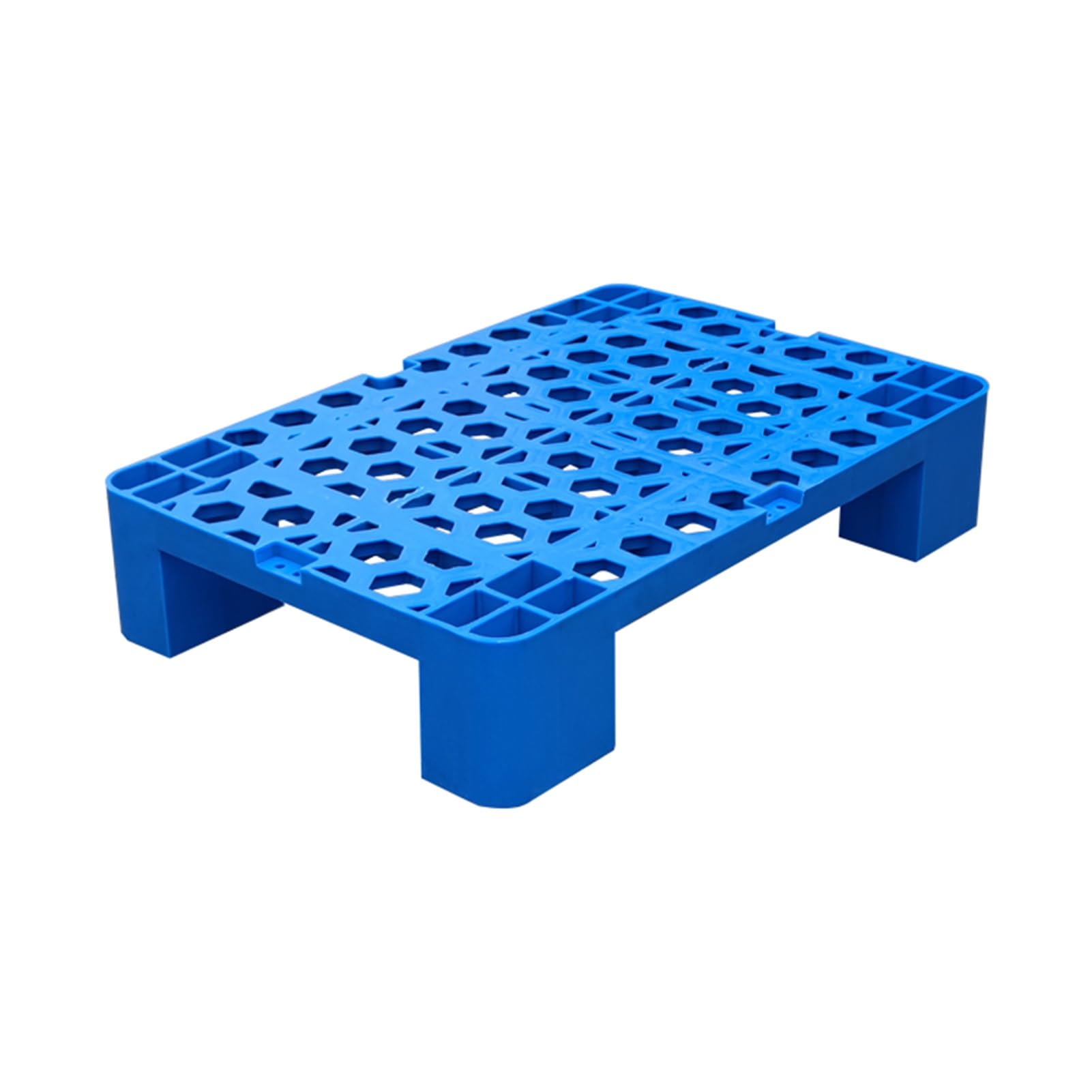 PFCDZDU Plastic Pallets, Waterproof Storage Lightweight Grid Pad, HDPE Breathable Article Floor Racks Tray for Garage Supermarket Basement (Color : Blue-1 pcs, Size : 23.6x15.7x4.7IN)