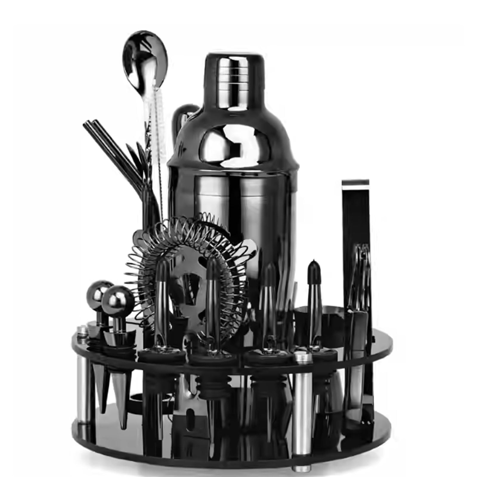 Kit da Barista Set di Shaker per Cocktail da 20 Pezzi Kit da Barista, Set di Shaker in Acciaio Inossidabile con Set di Shaker in Acrilico per miscelare Bevande, Barman Set di Shaker da Bar