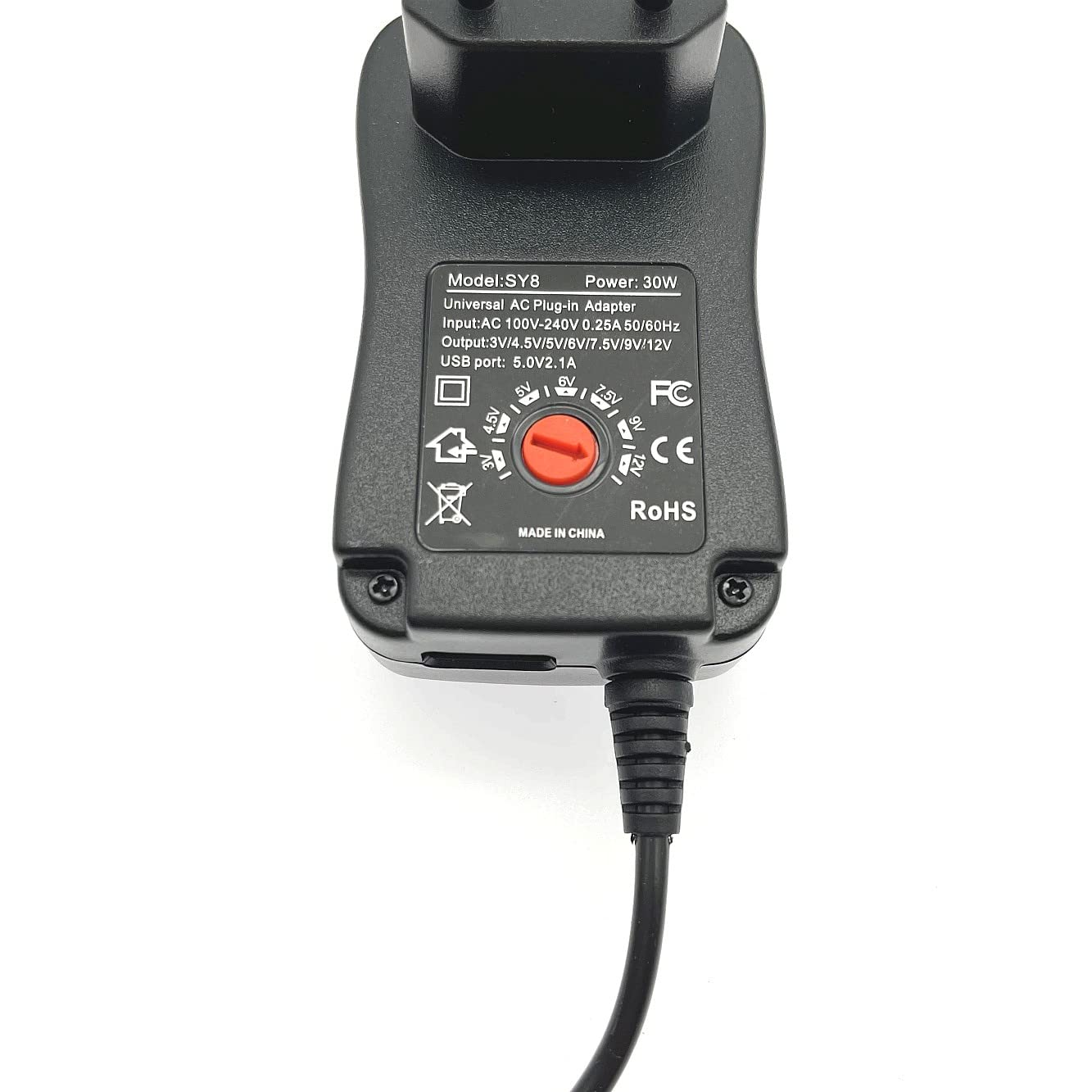 JZK Alimentatore Universale 30W Da 3V A 12V Con USB 5V 2.1A – Adattatore AC 100-240V Con 9 Connettori, Per TV, CCTV, Amplificatori E Piccoli Elettrodomestici - 2