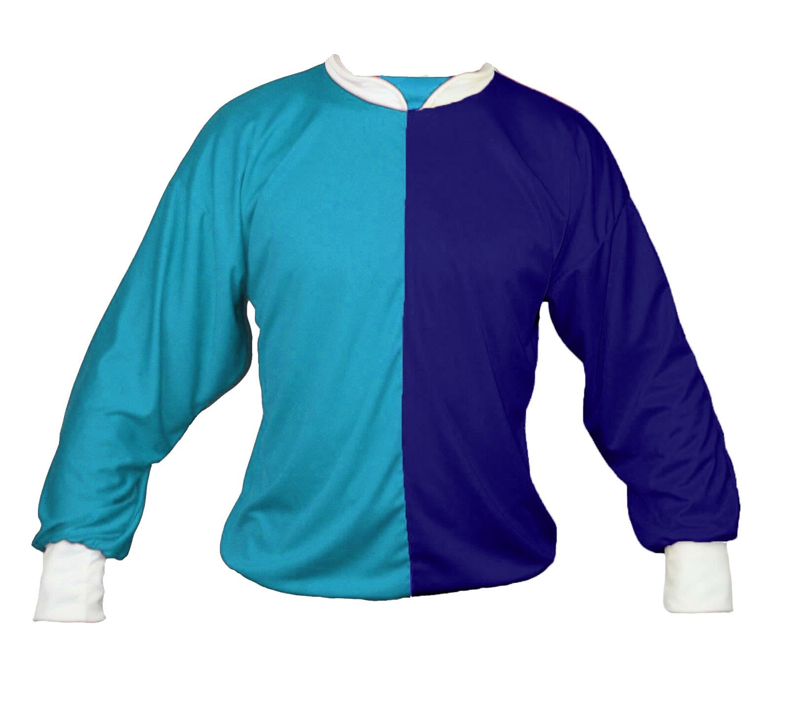 Adults Horse Racing Top Jockey Jersey Silks Colours Equestrian Cheltenham National Fancy Dress [Sky Blue & Navy Blue] — image 1
