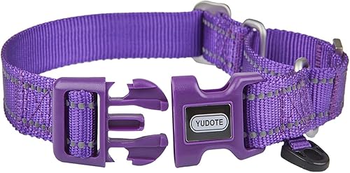 Miniatura 10 de Ewinoom Martingale Collar para perros, con cierre de liberación rápida, collares ajustables sin tirones para perros machos y hembras (M, flamenco)
