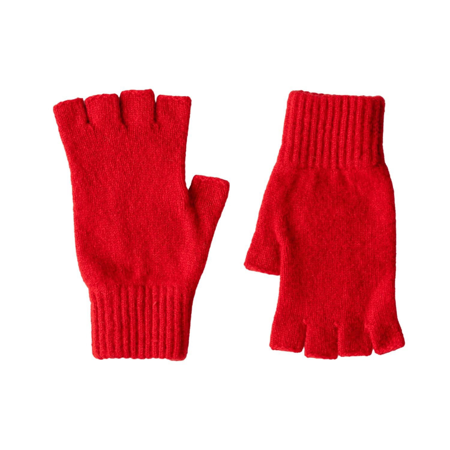 The Cashmere Choice Lomond Lambswool - Ladies Fingerless Gloves - Iona (Red)
