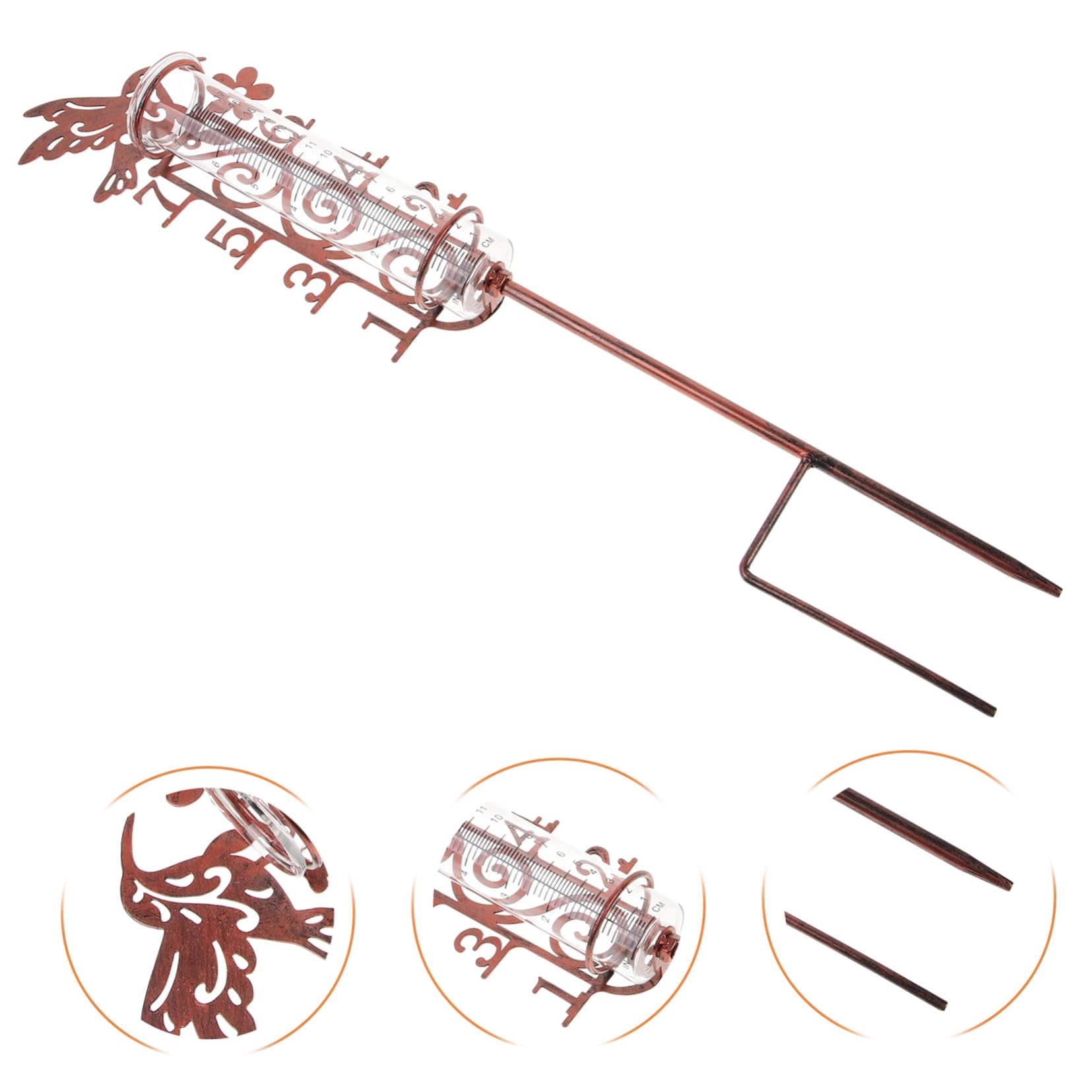 Mobestech Misuratore Di Pioggia Digitale Decorativo Da Esterno Con Picchetto Metallo Capacità Di Facile Da Installare e Pulire Per e Cortili