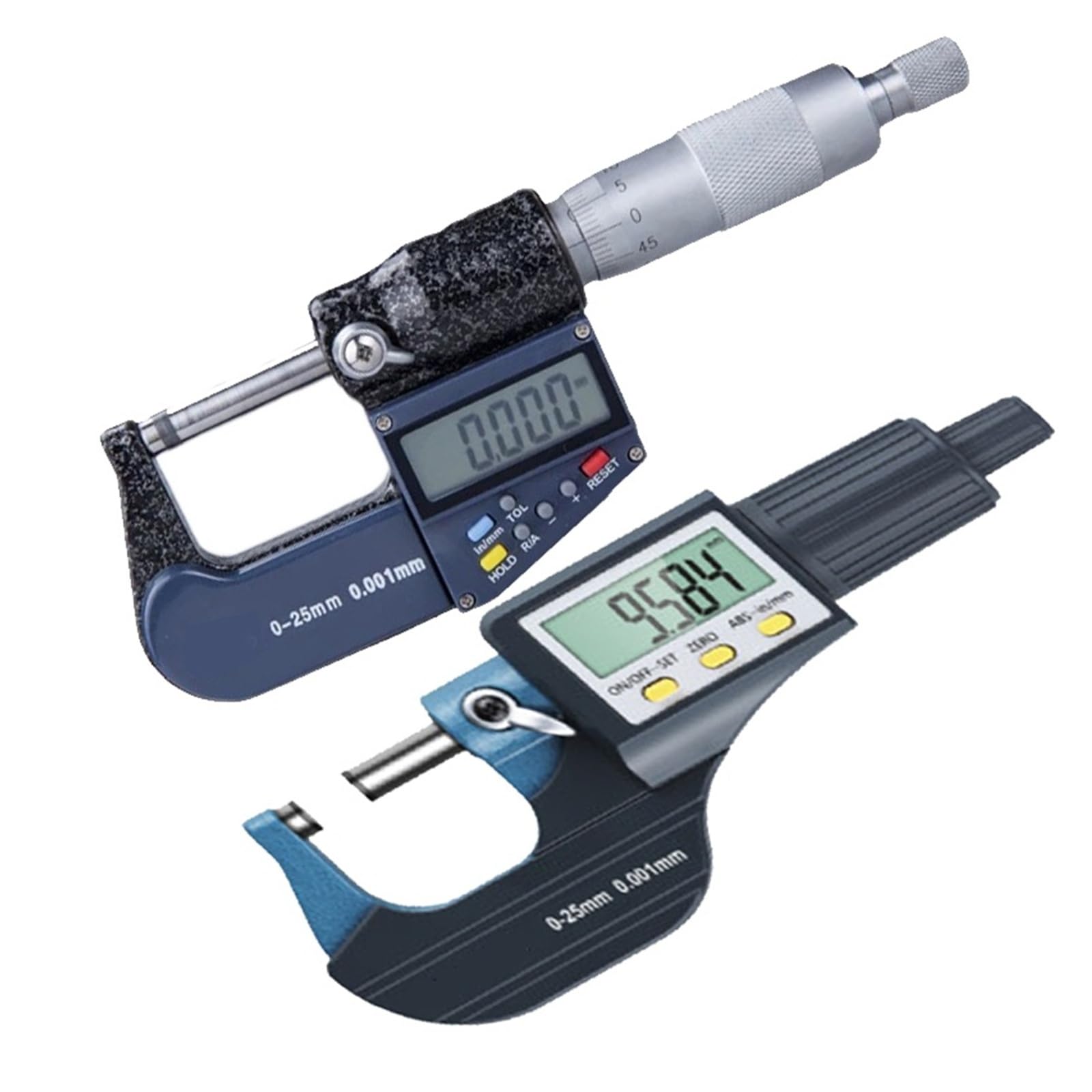Micrómetro digital exterior de 0,001 mm, 0-25, 25-50, 50-75, 75-100, calibrador electrónico, micrómetro carburo Mediciones precisas(0-25MM TYPE B)