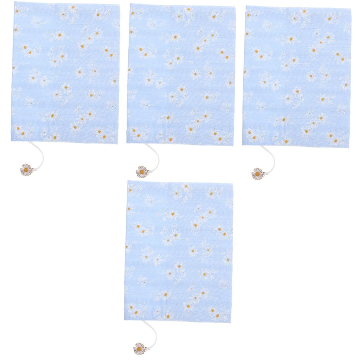 NUOBESTY 4pezzi Copertura Protettiva Per Libri Tessuto Copertina Decorativa Per Protezione Elegante Per Libri e Quaderni Adatta Per Uso Quotidiano e Eventi Speciali Design Girasole