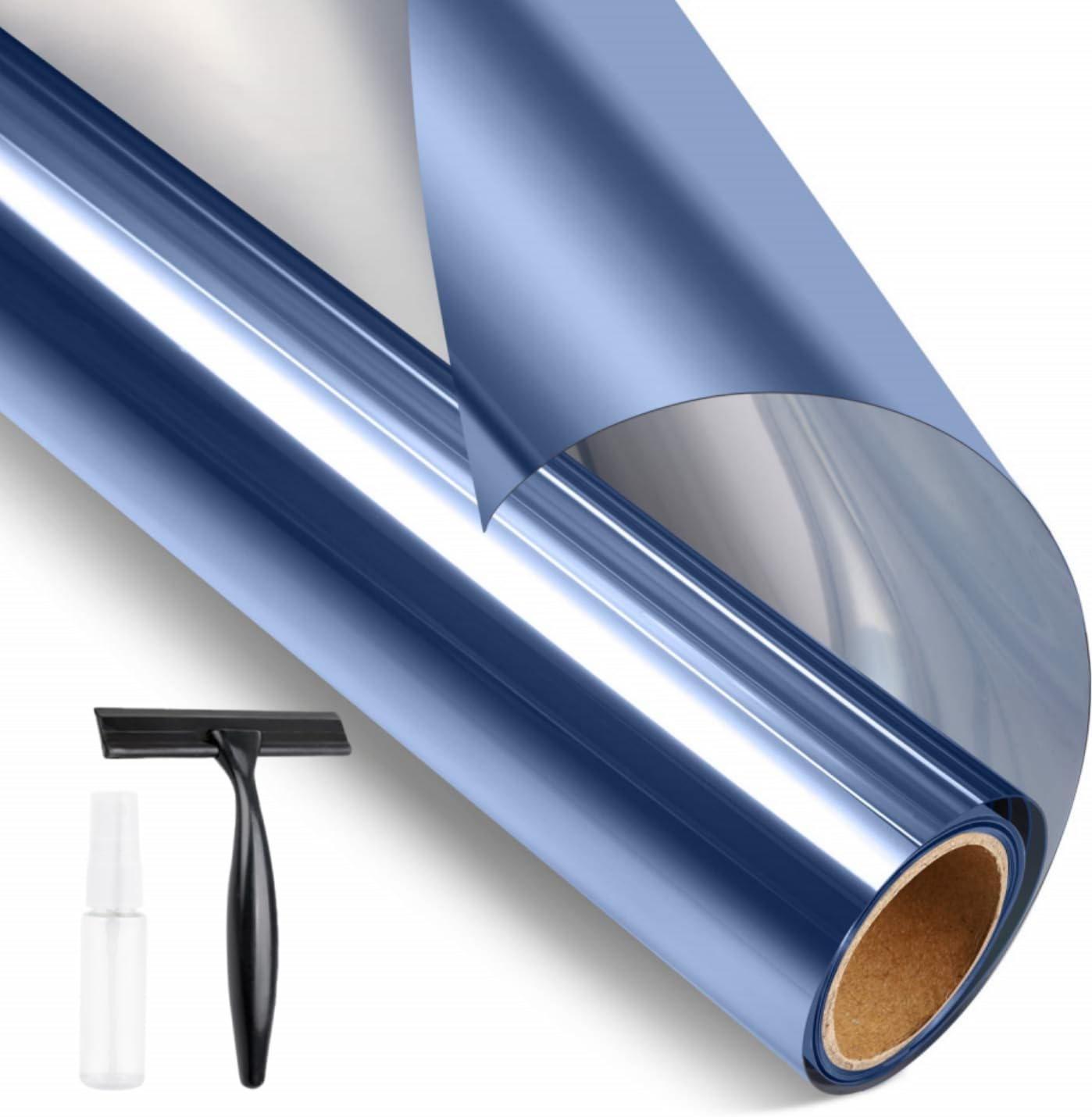 Statint - Pellicola per la privacy per finestre, a specchio, 89,9 cm x 2 m | Controllo del calore e blocco UV solare, non adesivo, riutilizzabile, adesivo statico riflettente per casa e ufficio