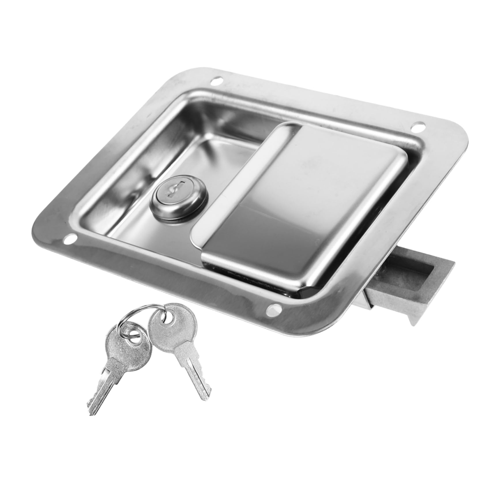 Edelstahl Paneelschloss für Anhänger und Wohnmobil, Silber