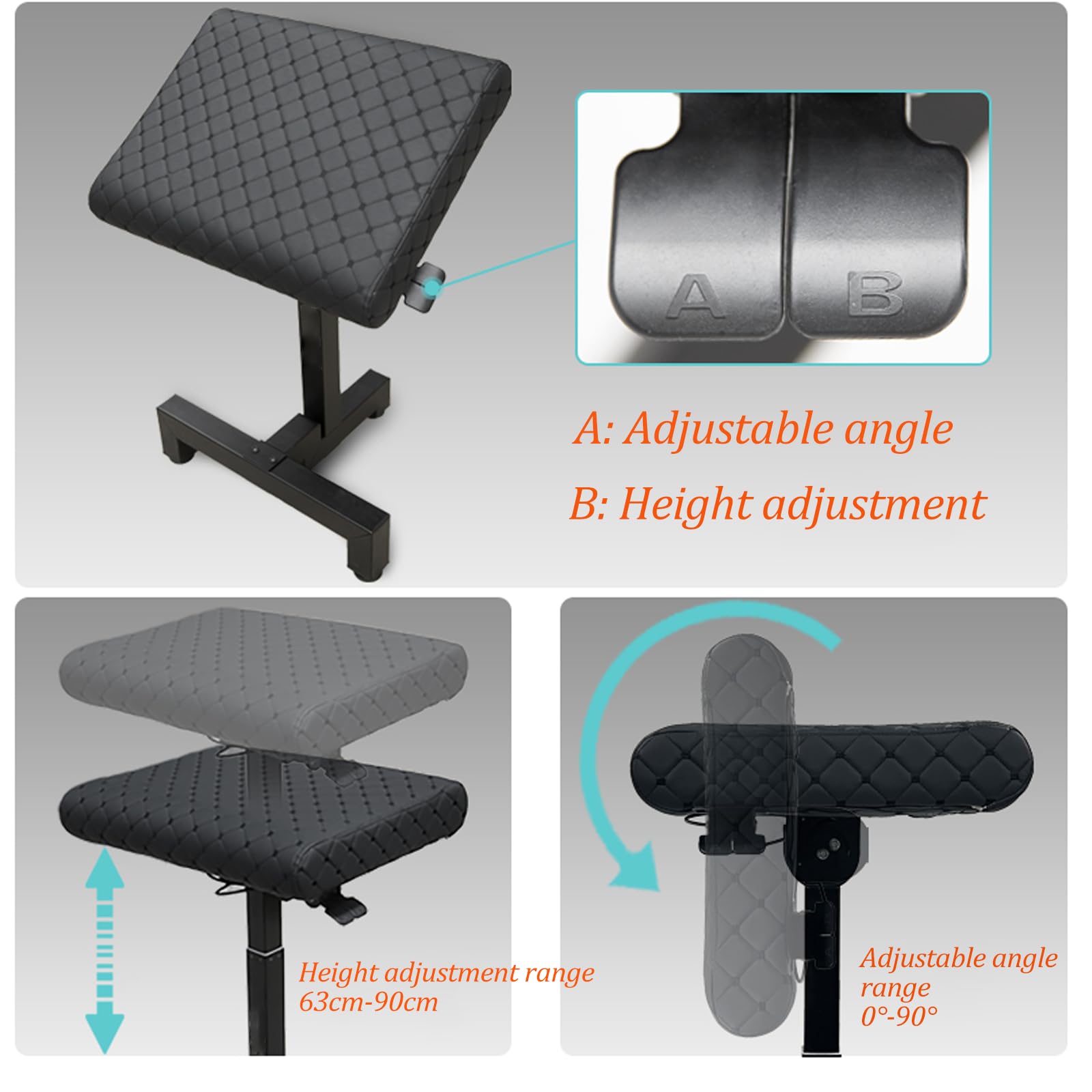 Tattoo Armrest Stand Pneumatique Lifting Soft Sponge Pad Armrest, Hydraulique Ajuster la hauteur Armrest Workbench Équipement de tatouage professionnel.