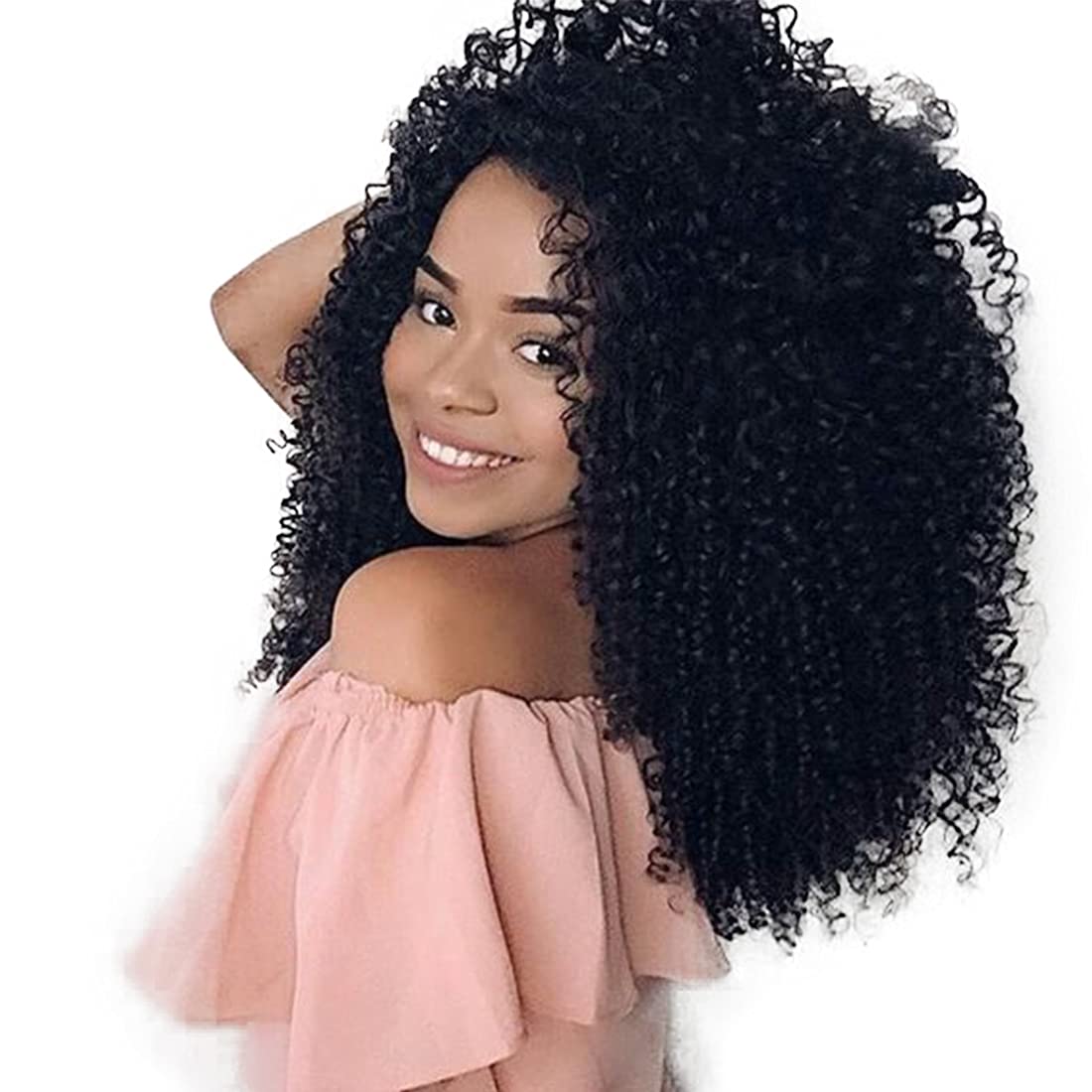 Curly Human Hair Clip In Extensions 1 Pack Natural Curly Clip In Hair Extensions Real Human Hair Kinky Curly for Black Women Color 1B Double Weft 135gram/4.77oz 8 Pieces with 18 Clips (14", Curly)