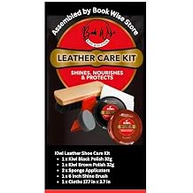 Kiwi Shoe Polish 2-Pack with Horsehair Brush and Shine Cloths Complete Shoe Care Kit Black & Brown Kiwi Polish one of each, Shine Brush, Sponge Dauber x2, Cloth x1