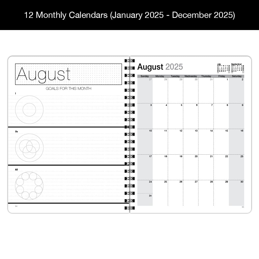 Minimalist DayPlanner 2025 – 8.5x11 Inch, 12-Month Calendar, Weekly & Daily Layouts, To-Do Lists, Made In USA