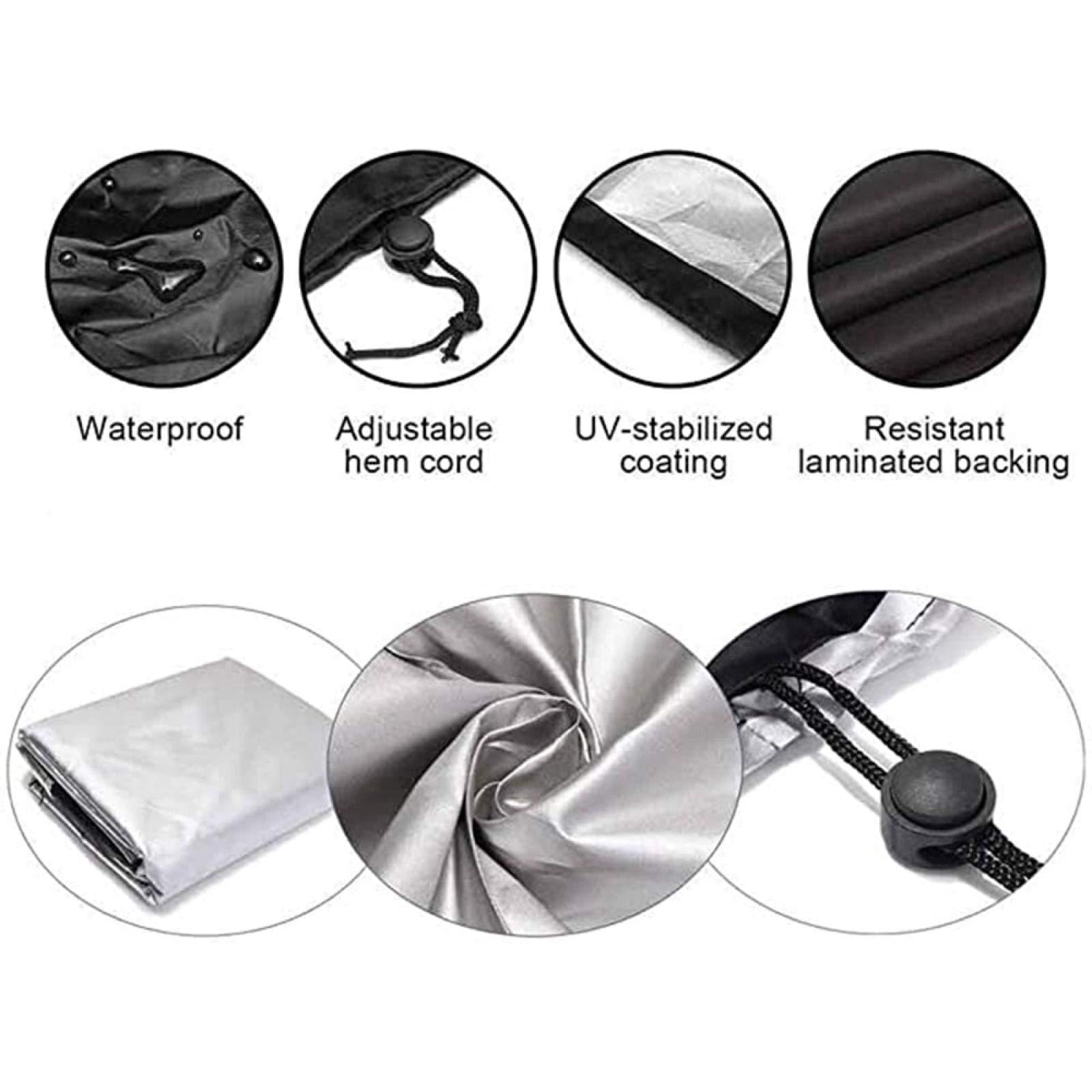 HOLEILUCK Funda Mueble De Jardin,370x370x75cm/LxWxH Funda Muebles Exterior Impermeable,Anti-UV a Prueba De Viento Tela Oxford 420d Funda Sofa Jardin Exterior para Sofá Cubre Mesa Y Sillas Exterior