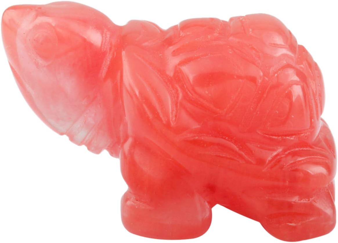 Nupuyai Cherry Quartz Turtle Figurine Ornament, Healing Crystal Energy Statue for Home Decor 1.5", #3-red/Cherry Quartz, 4cm/1.5"
