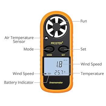 Amazon | Proster デジタル 風速計 風温測定可能 小型 データ