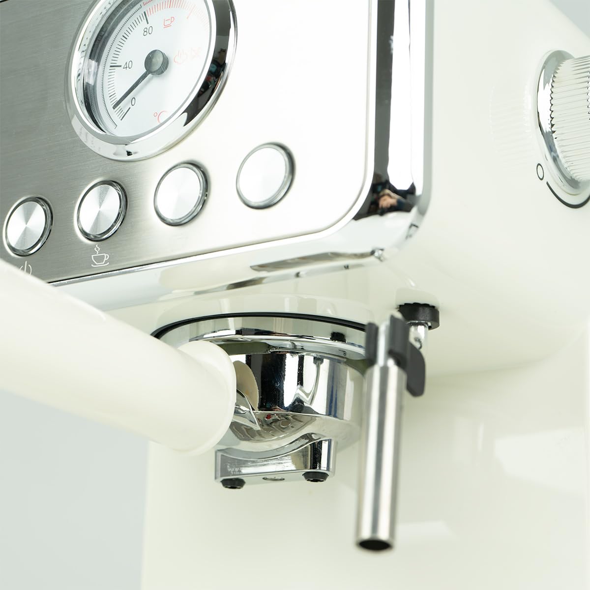 Jocca - Cafetera Espresso Retro | 15 Bar de Presión | Depósito de Agua Extraíble 1,7L | Filtro para 1-2 Tazas (40/80ml) | Bandeja de Goteo Extraíble | Protección contra Sobrecalentamiento | 1400W