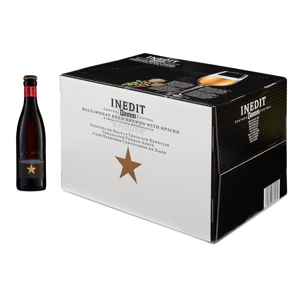 Inedit | Cerveza de Malta y Trigo | Receta Ferran Adrià | Cerveza Blanca con Especias| Caja 24 Botellas 33 cl